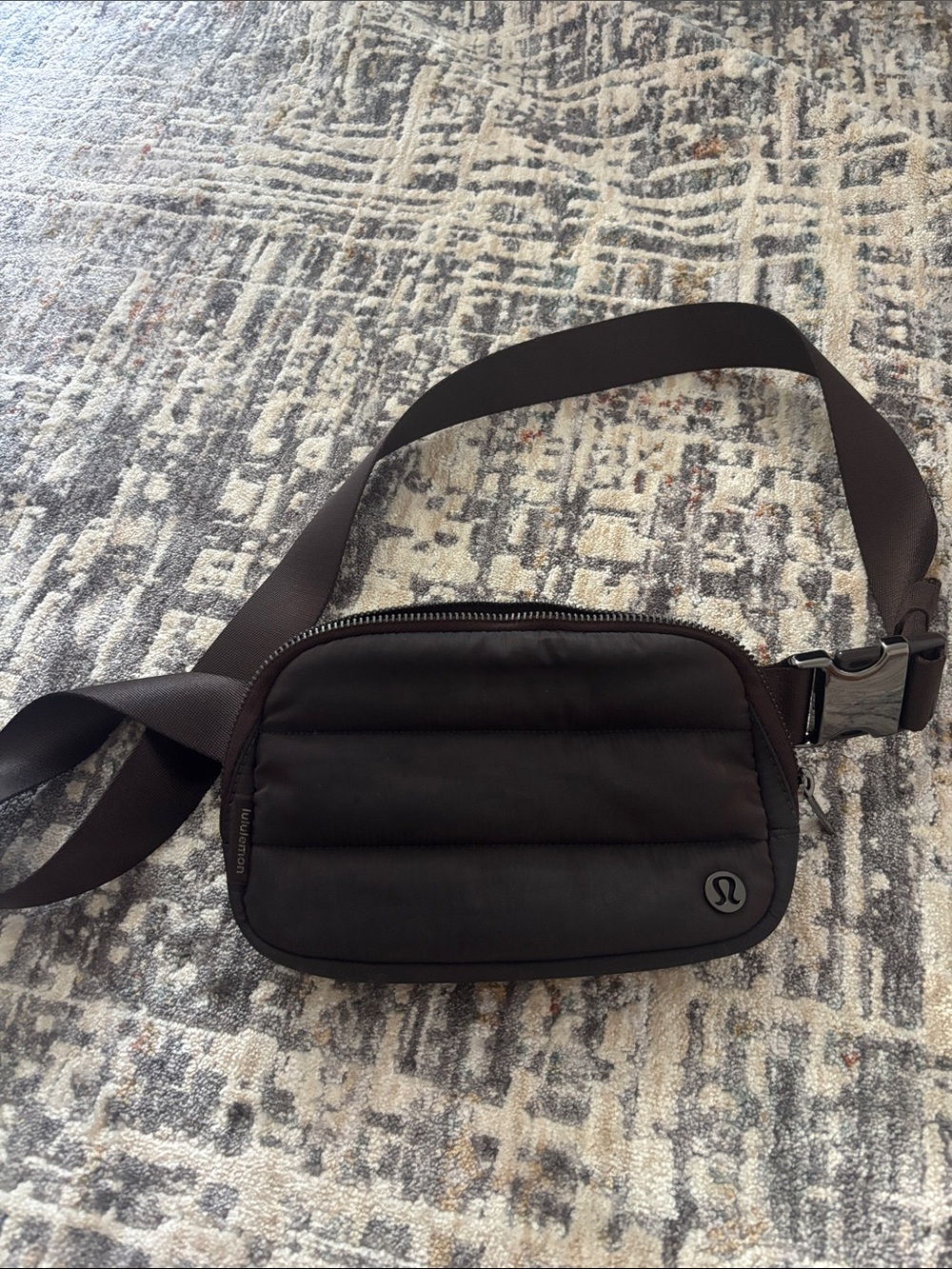 lululemon athletica dark brown Quilted Crossbody Belt Bag
